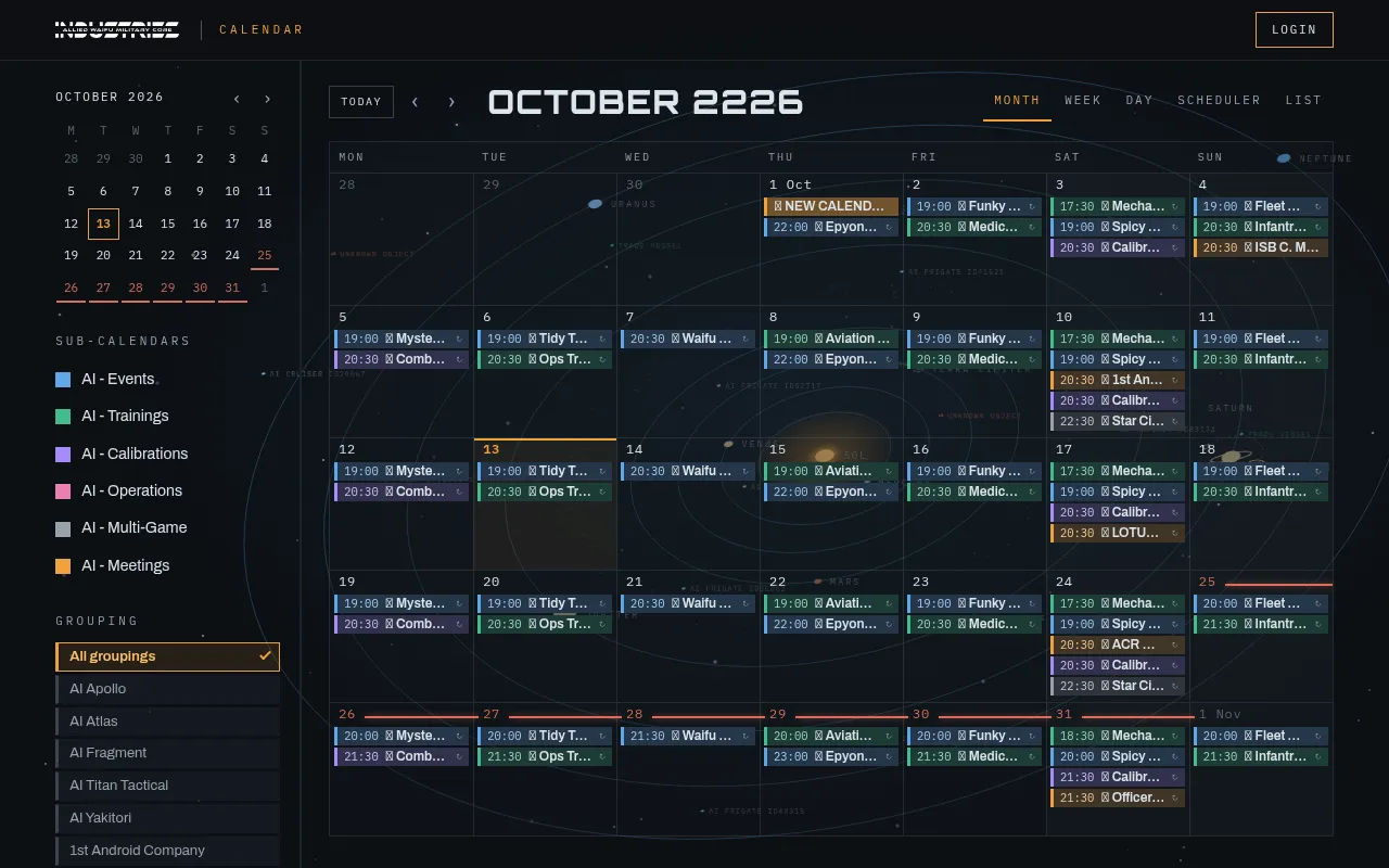 Screenshot of calendar.awmc.industries