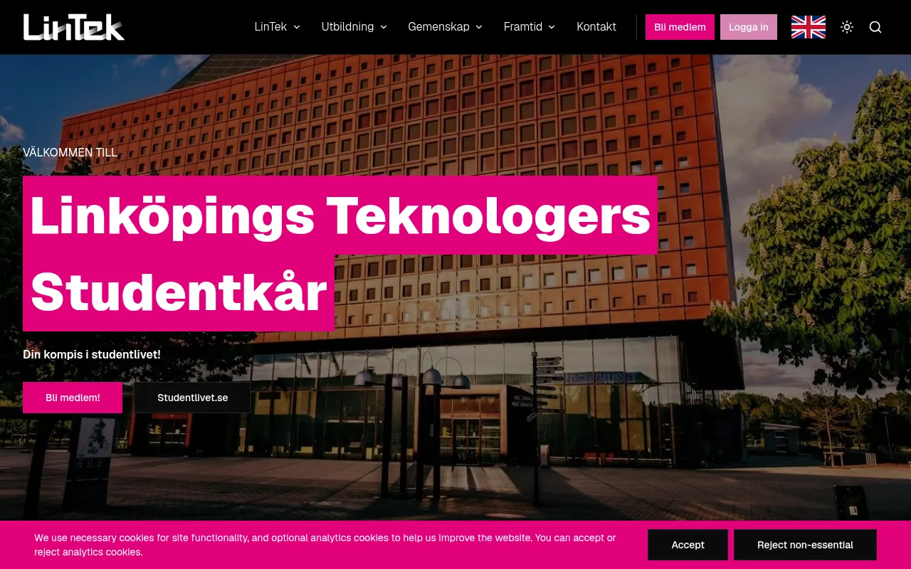 Screenshot of lintek.liu.se