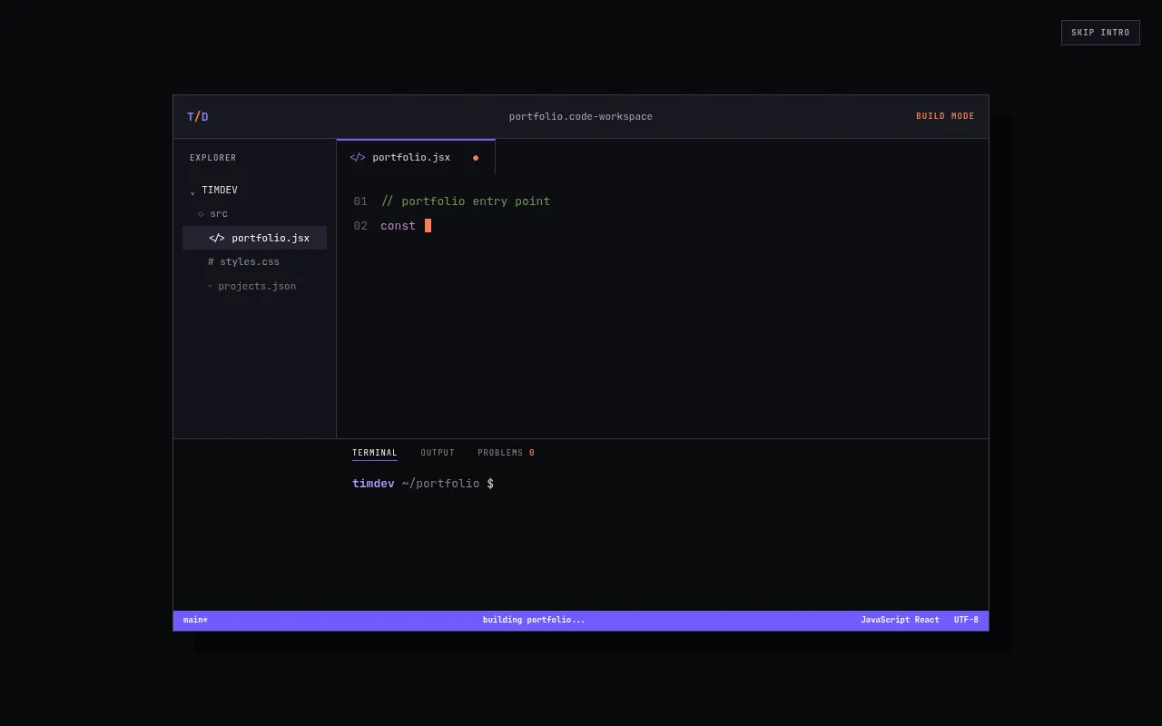 Screenshot of timdev.space