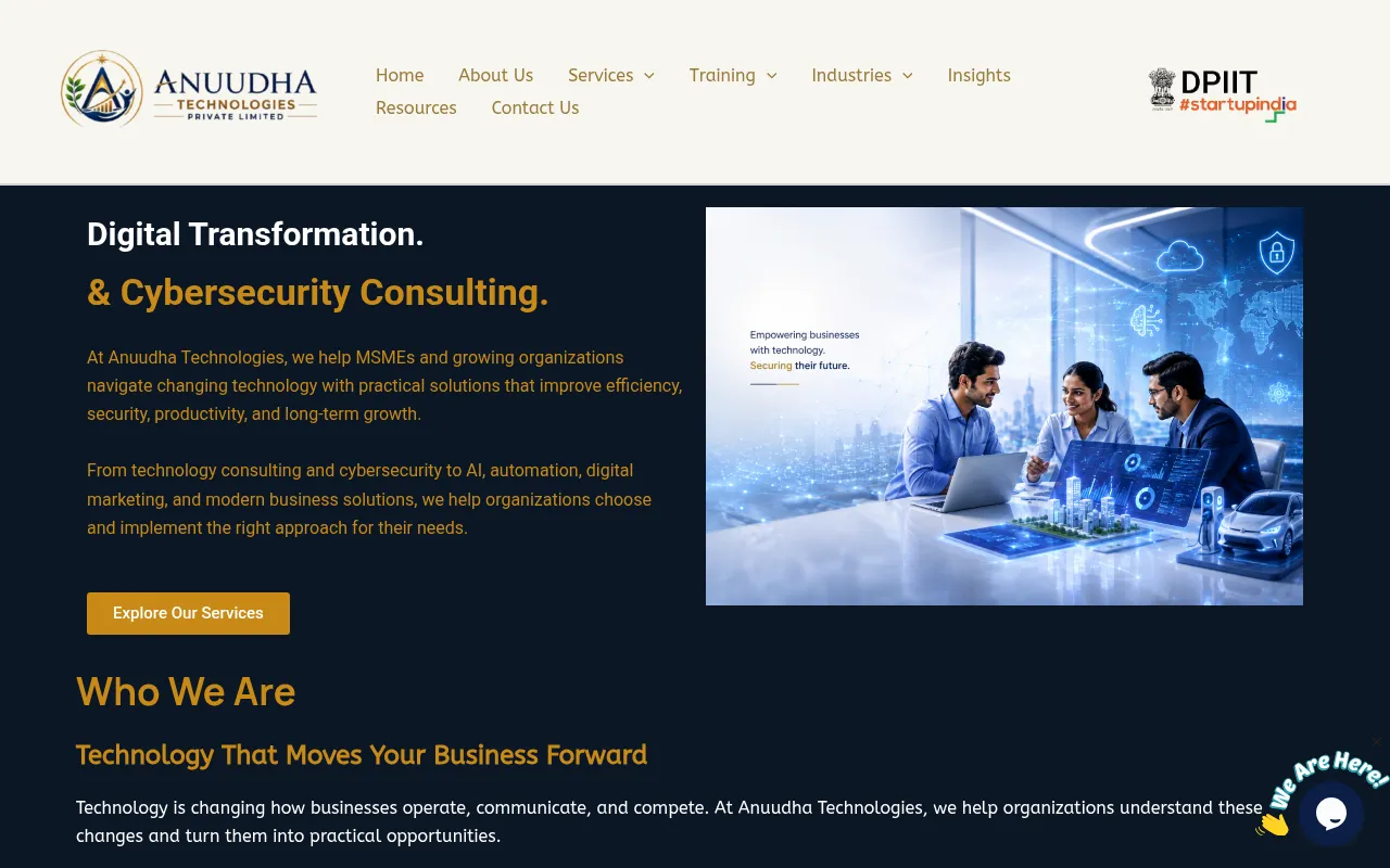 Screenshot of anuudhatechnologies.com