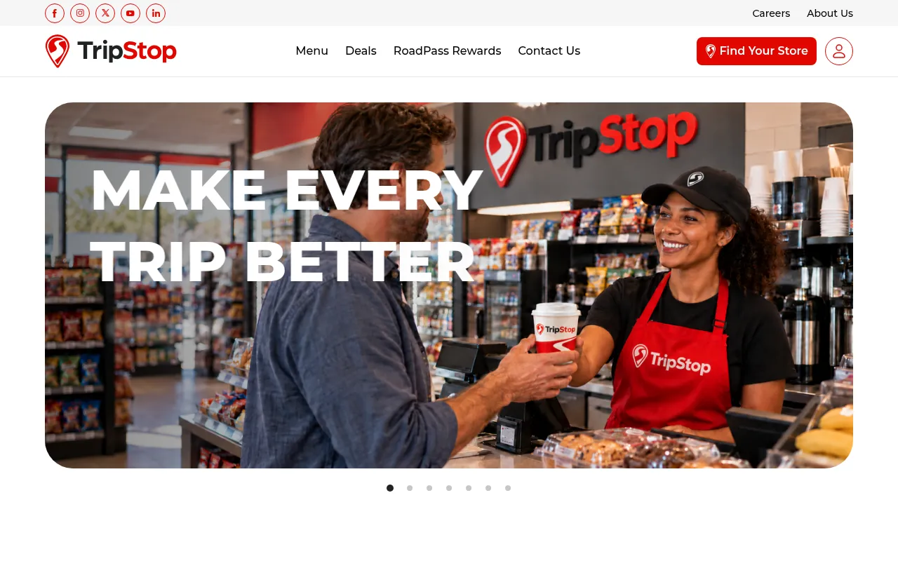 Screenshot of tripstopmarkets.com