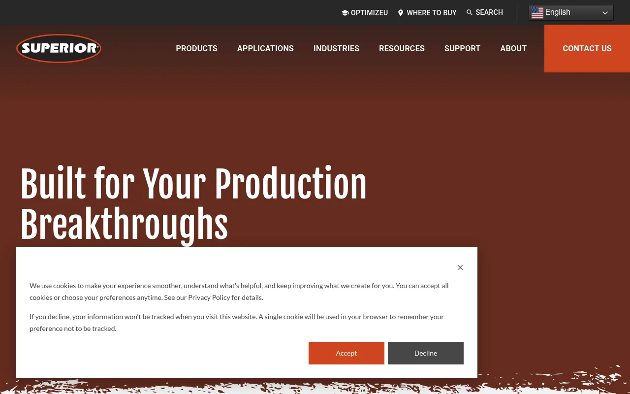 Screenshot of superior-ind.com