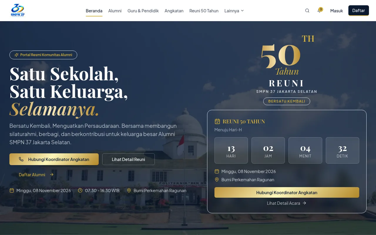 Screenshot of alumnismpn37jaksel.id