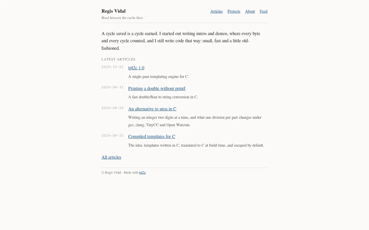 Screenshot of regisvidal.com
