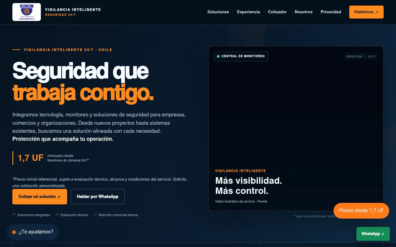 Screenshot of altoahi.cl