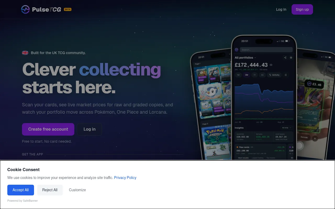 Screenshot of pulsetcg.io