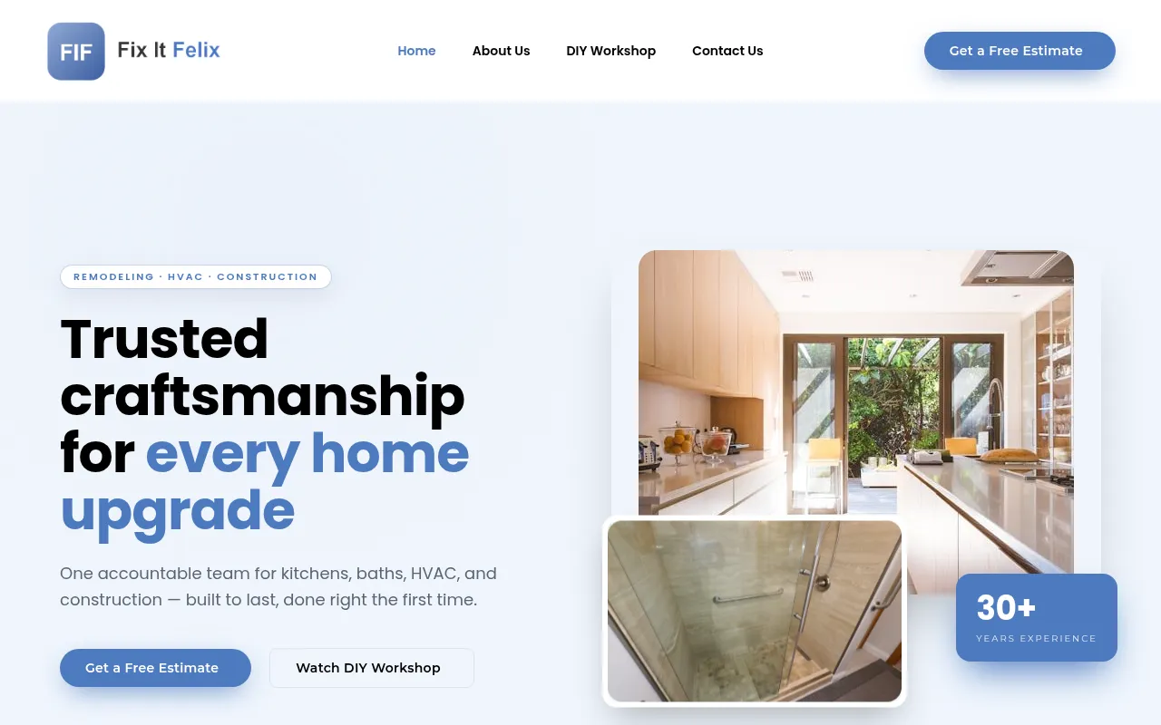 Screenshot of fixitfelix.com
