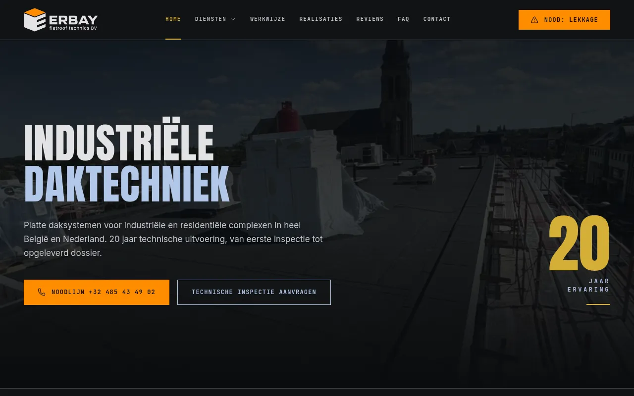 Screenshot of erbayflatroof.com