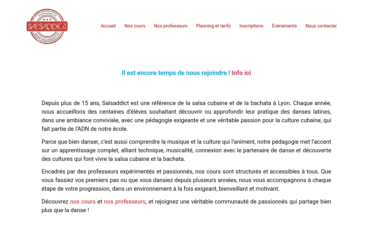 Screenshot of salsaddict.fr