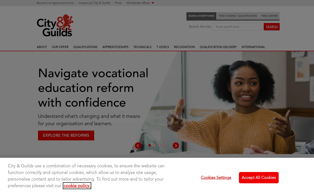 Screenshot of cityandguilds.com