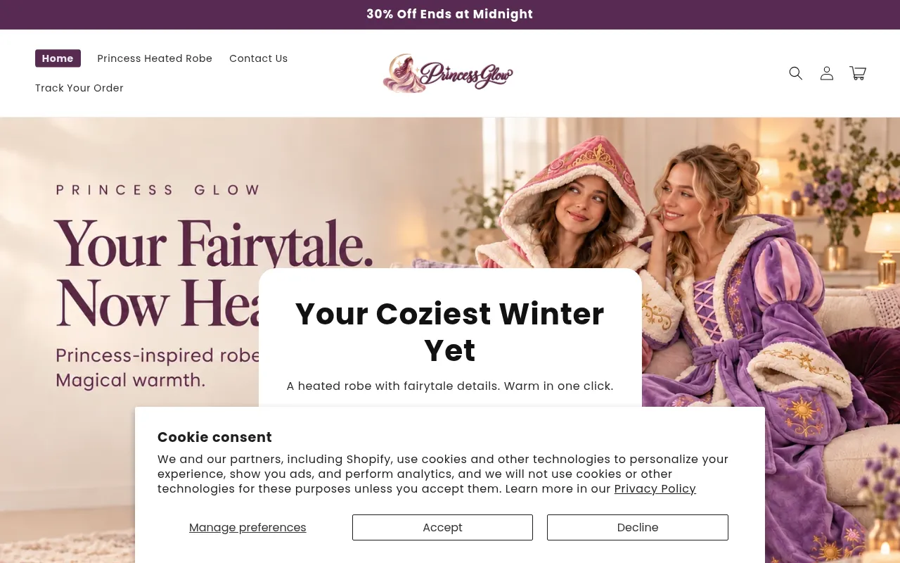 Screenshot of princessglow.us