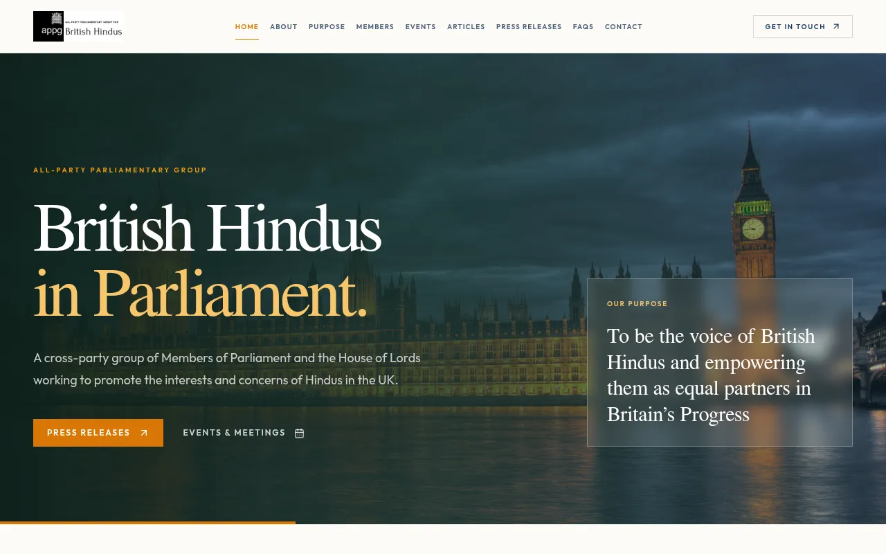 Screenshot of appgbritishhindus.com