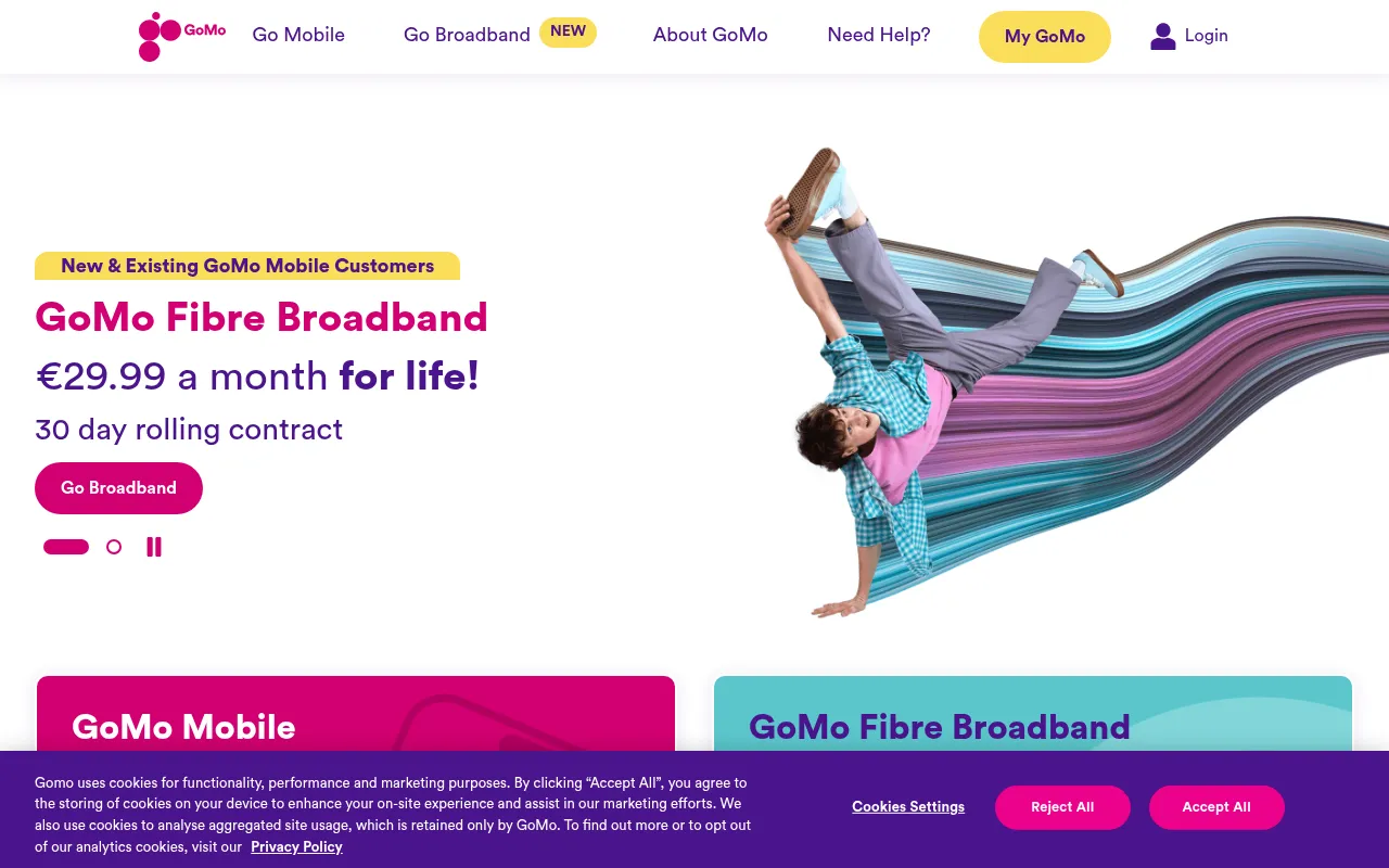 Screenshot of gomo.ie