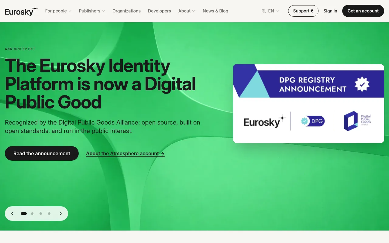 Screenshot of eurosky.tech