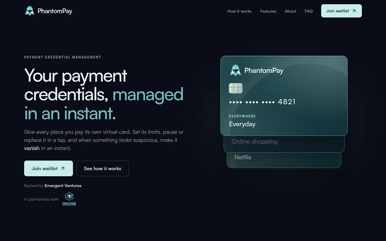 Screenshot of phantompay.ca
