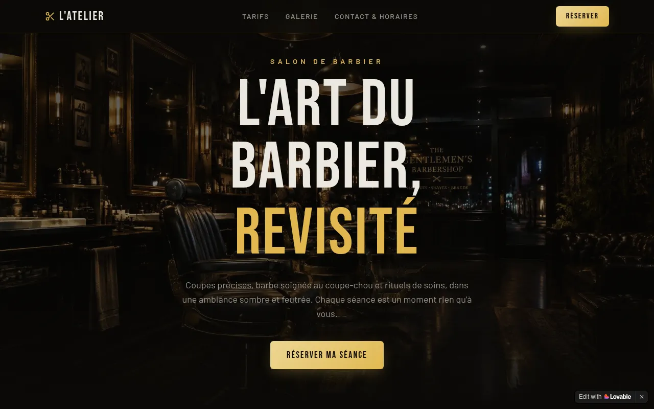 Screenshot of barber-test-idk.lovable.app