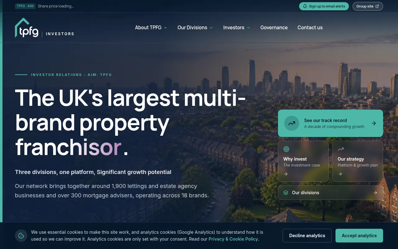 Screenshot of tpfgplc.co.uk