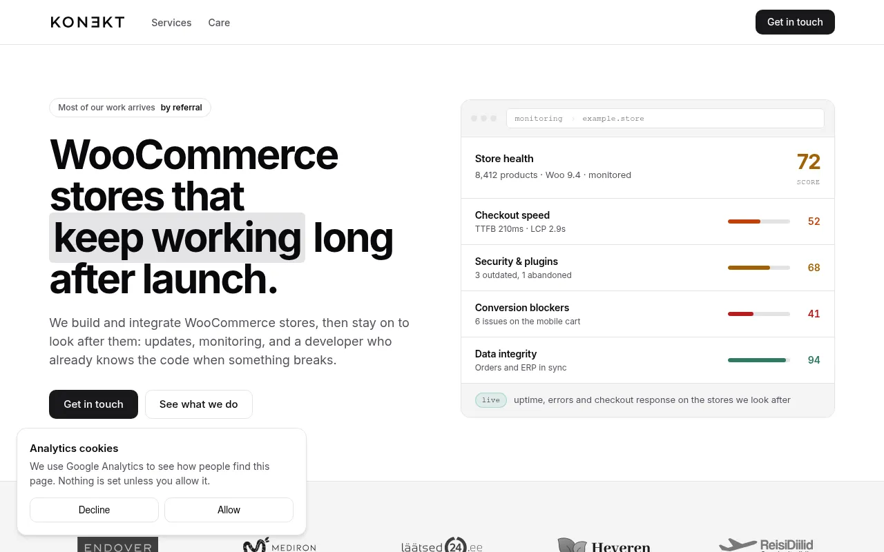 Screenshot of konekt.ee