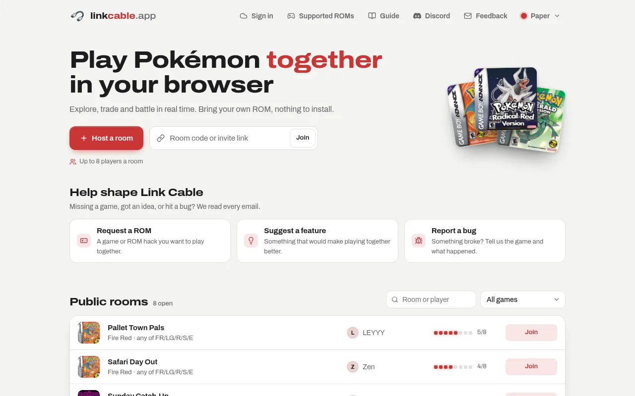 Screenshot of linkcable.app