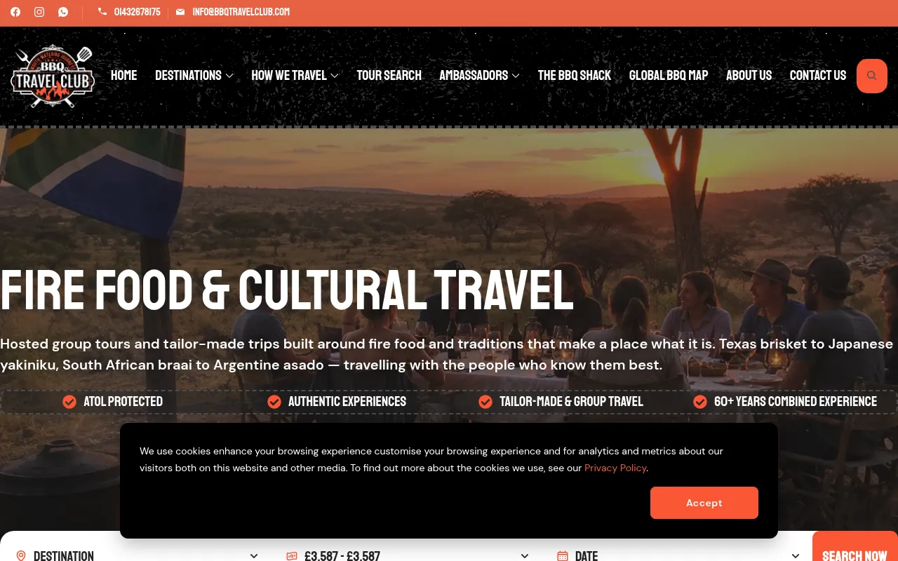 Screenshot of bbqtravelclub.com