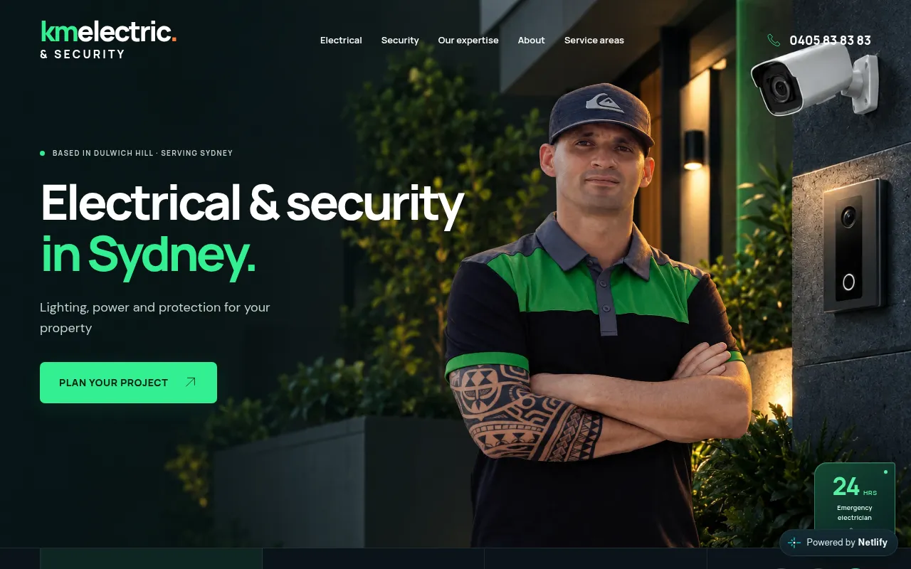 Screenshot of kmelectric.netlify.app