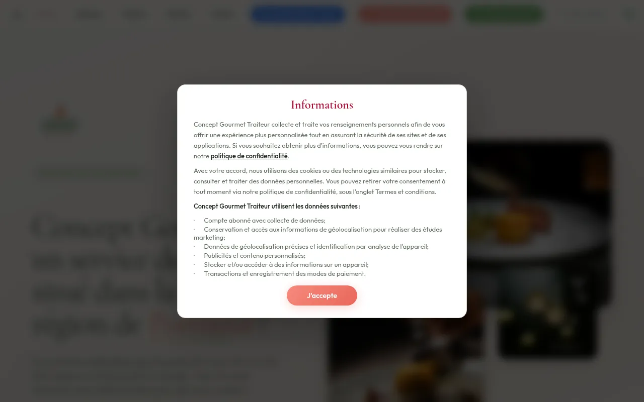 Screenshot of conceptgourmet.ca