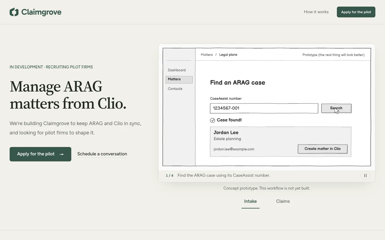Screenshot of claimgrove.com