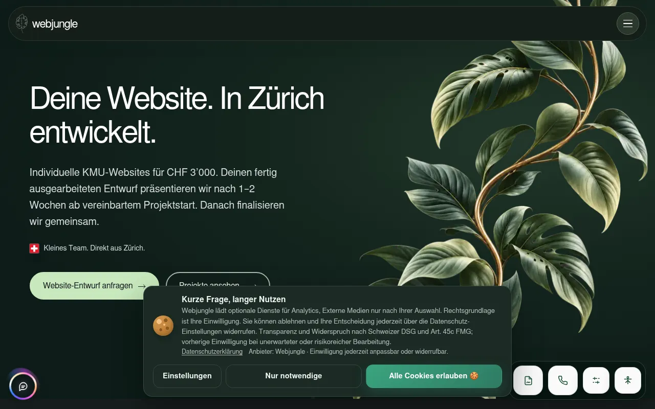 Screenshot of webjungle.ch