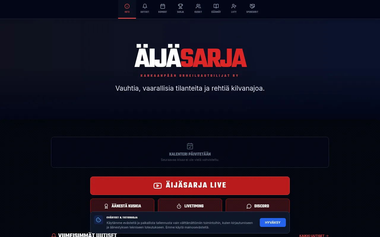Screenshot of aijasarja.fi