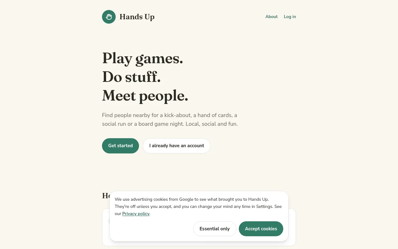 Screenshot of hands-up.co