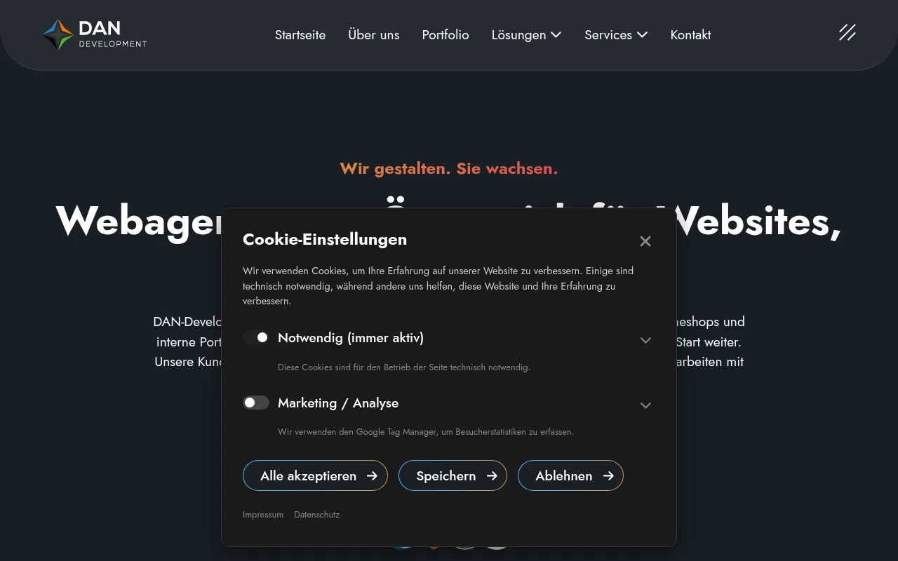 Screenshot of dan-development.at