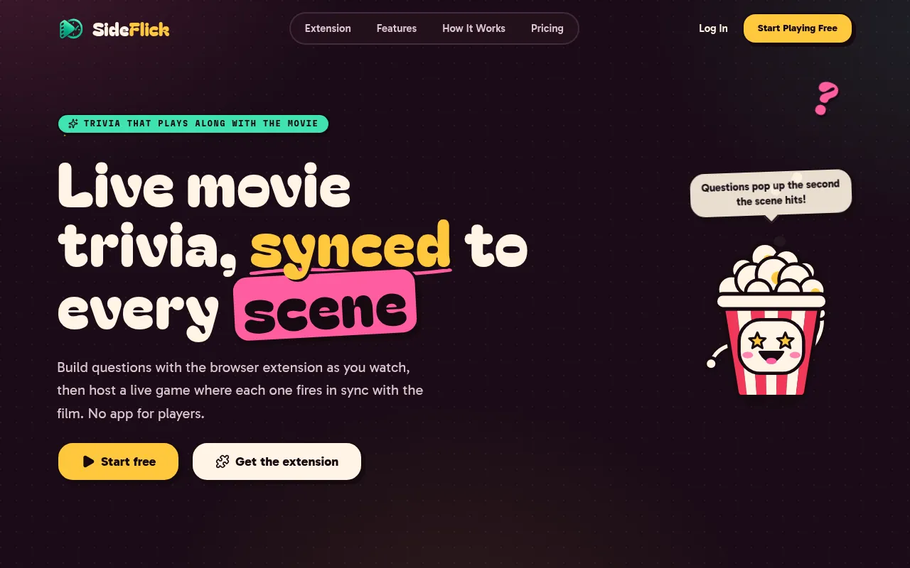 Screenshot of sideflick.vercel.app