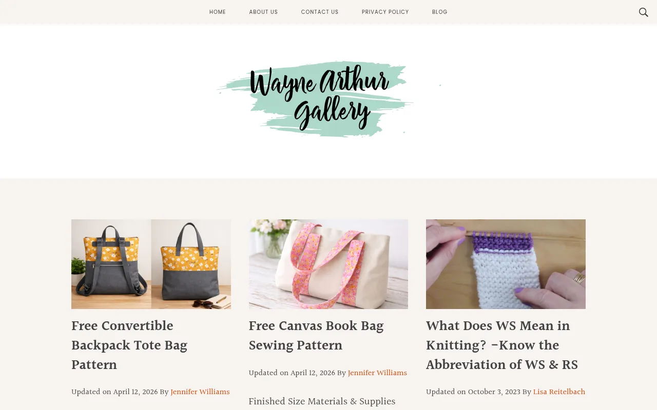 Screenshot of waynearthurgallery.com