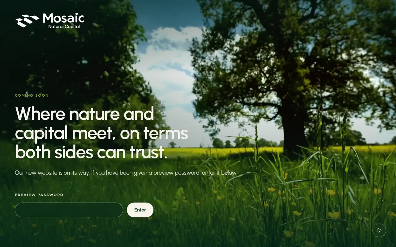 Screenshot of mosaicnaturalcapital.com