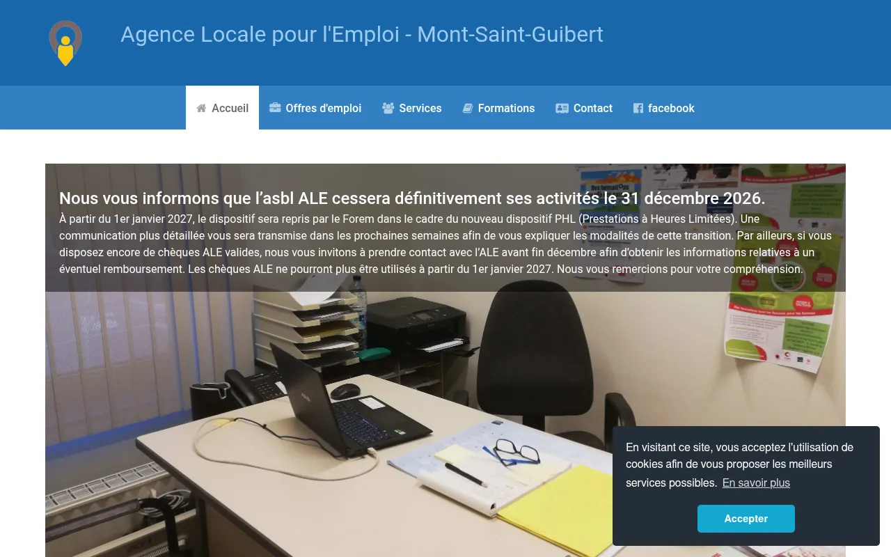 Screenshot of ale-msg.be