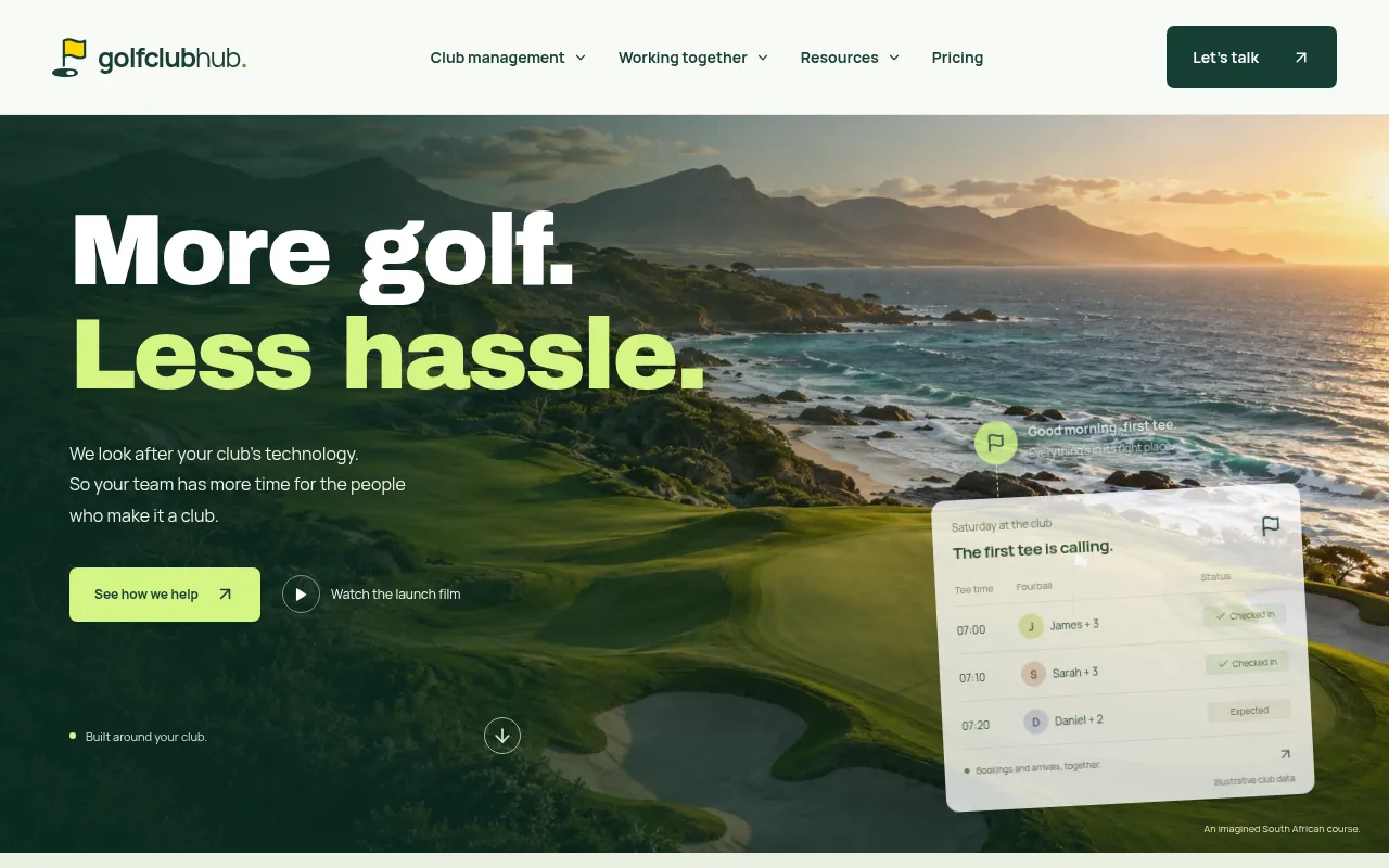 Screenshot of golfclubhub.co.za