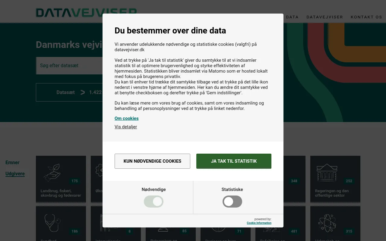Screenshot of datavejviser.dk