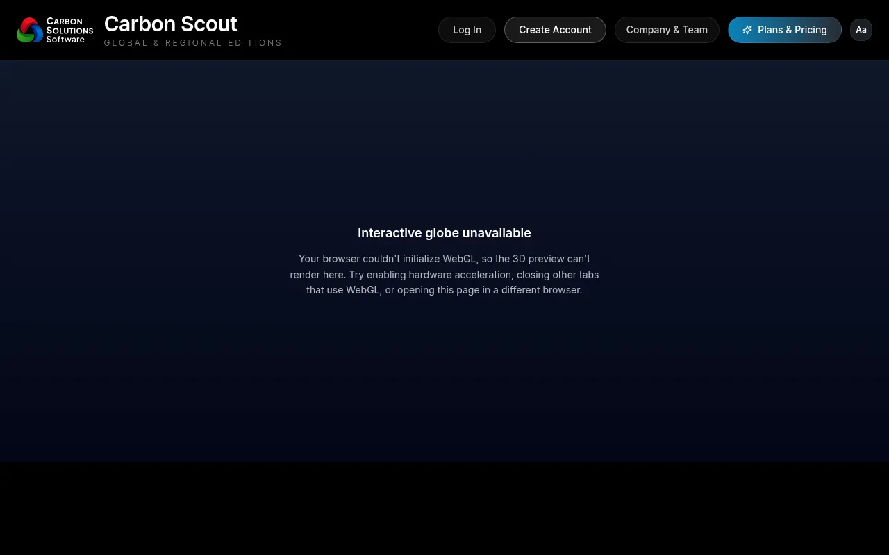 Screenshot of carbonscout.carbonsolutions-software.com