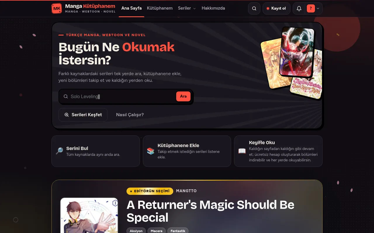 Screenshot of mangakutuphanem.com