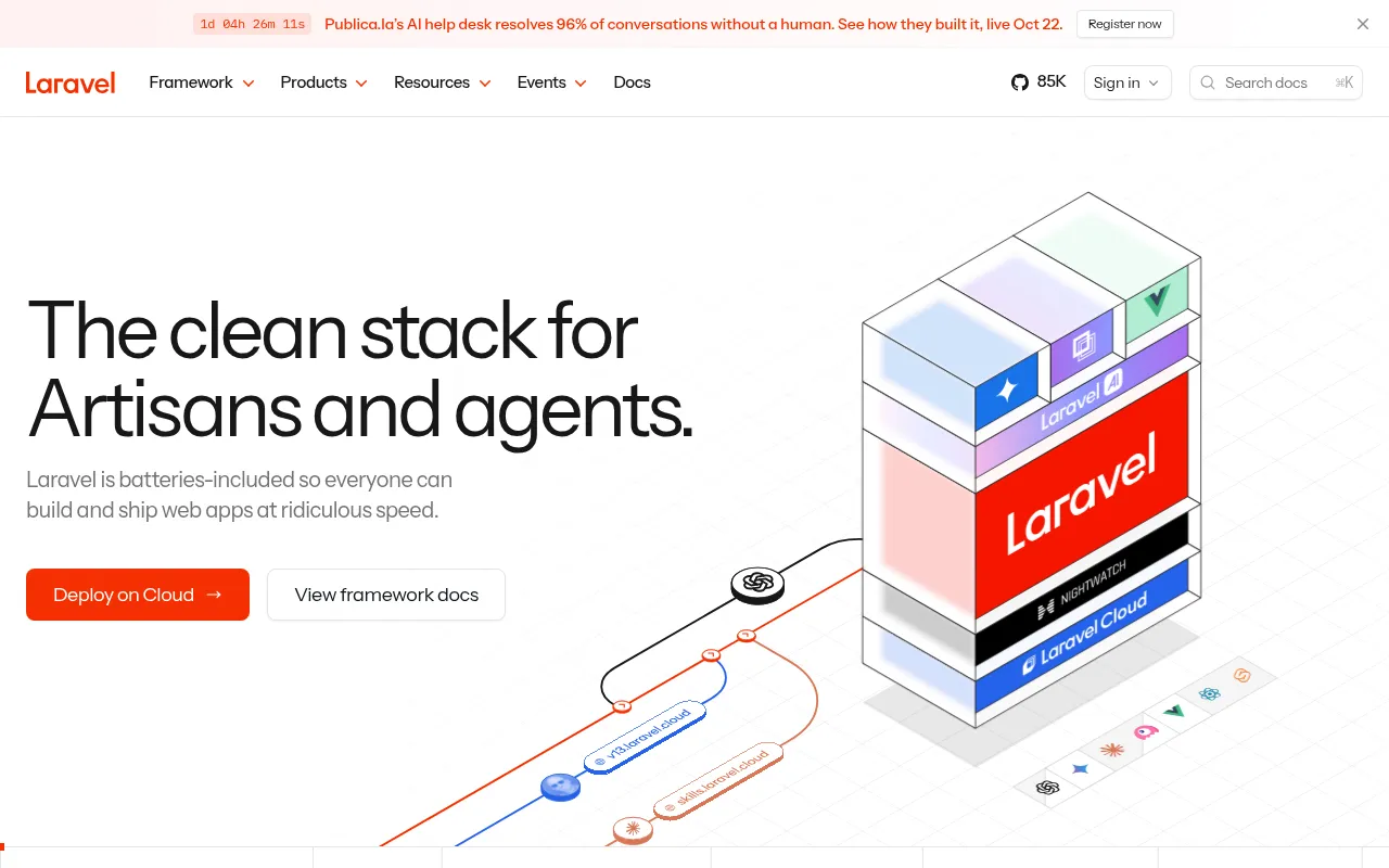 Screenshot of laravel.com