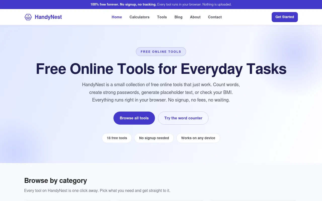 Screenshot of handynest.live