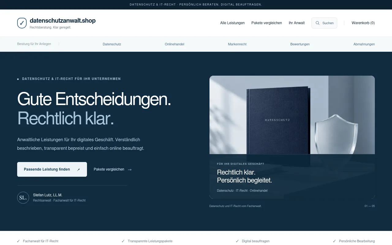 Screenshot of datenschutzanwalt.shop