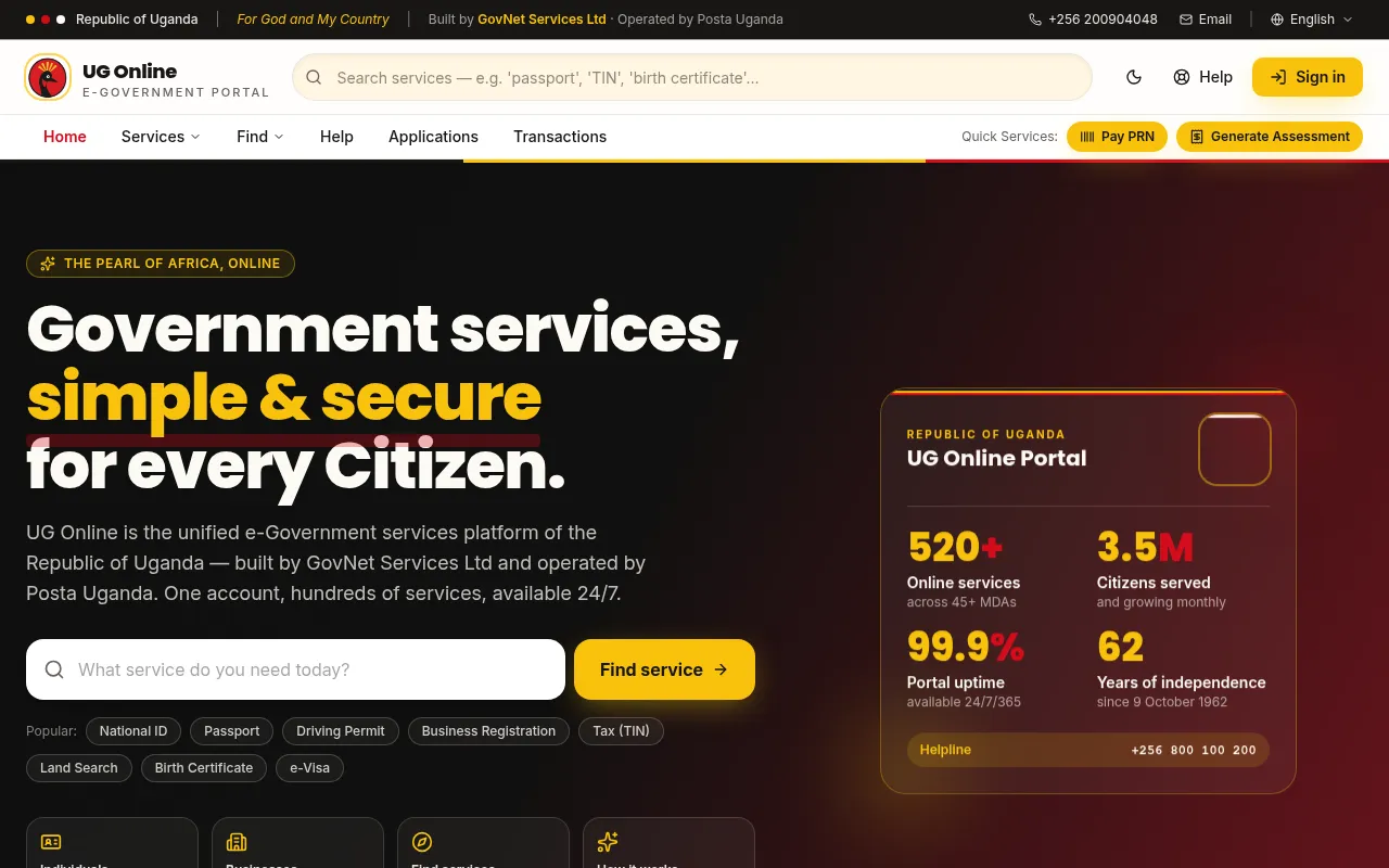 Screenshot of ugonline.go.ug