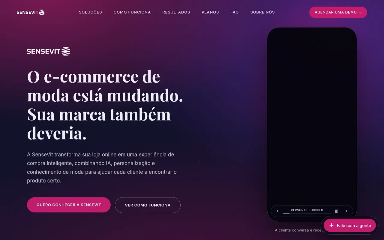 Screenshot of sensevit.com.br