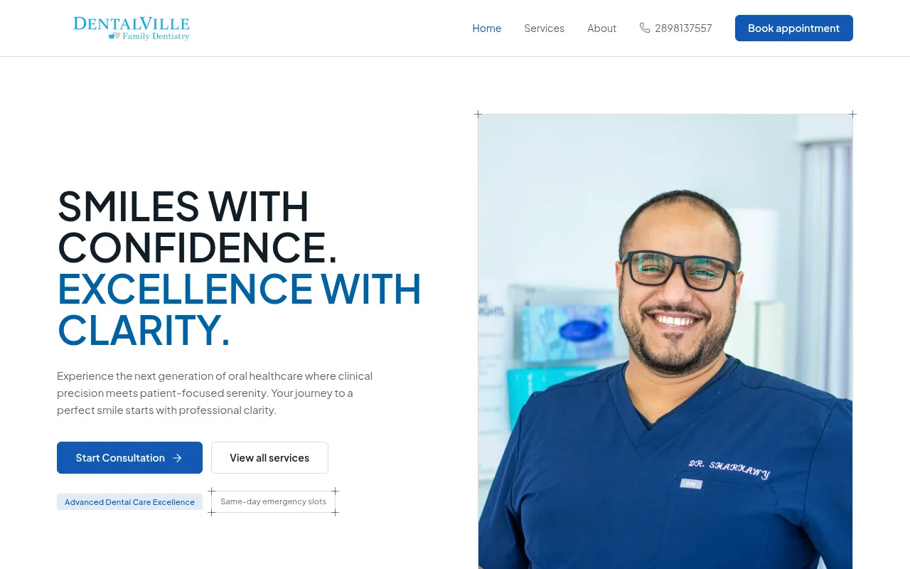 Screenshot of dentalvilleoakville.ca