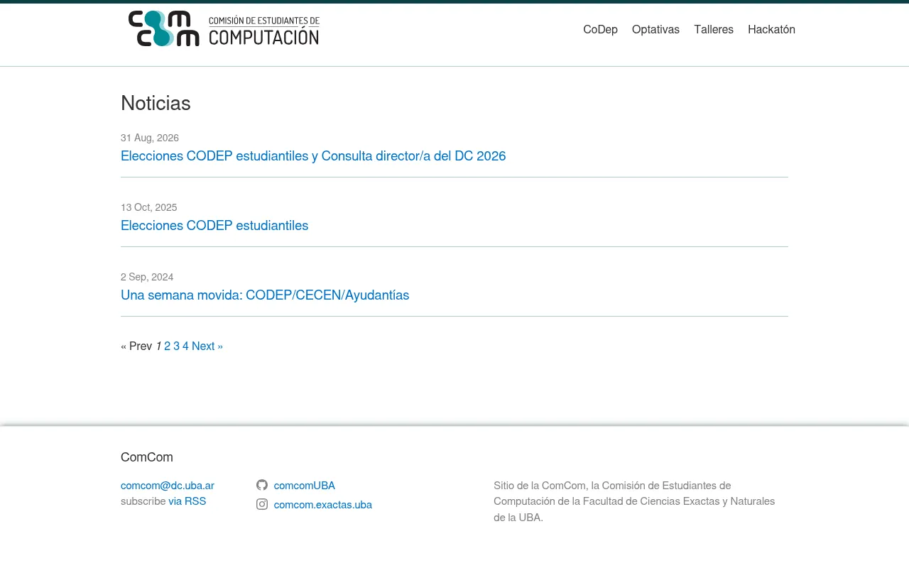 Screenshot of comcom.dc.uba.ar