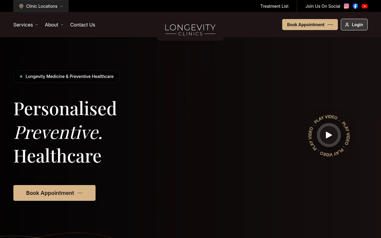 Screenshot of longevityclinics.com.au