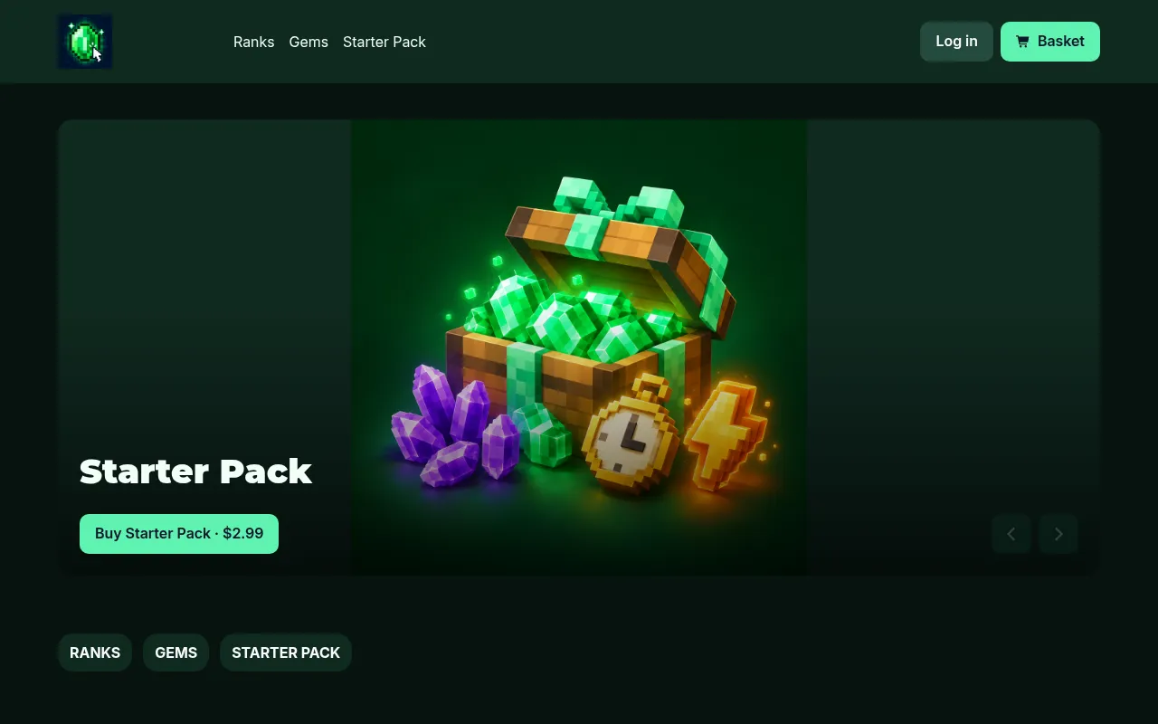 Screenshot of tappy.tebex.store