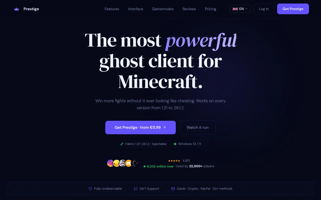 Screenshot of prestigeclient.vip