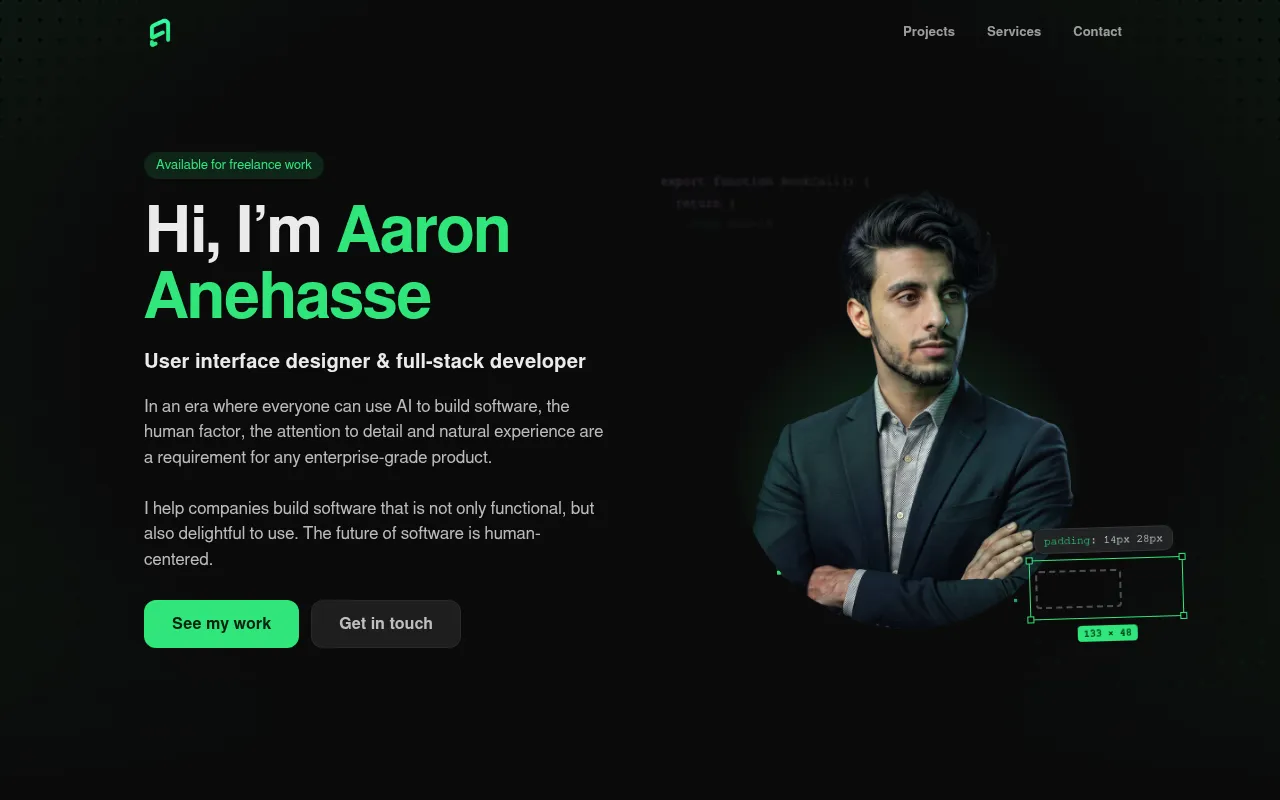Screenshot of aaronanehasse.space